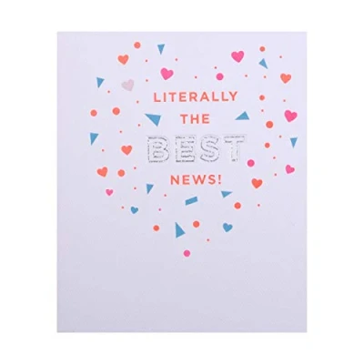 Image of Hallmark Engagement Congratulations Card Contemporary &#039;Confetti Design with Neon Inks and Foil Details