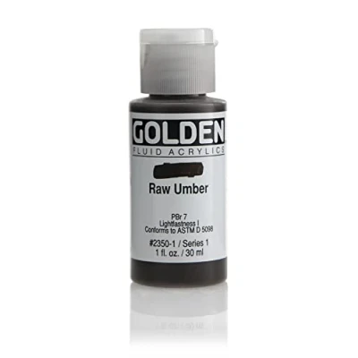 Image of Golden Raw Umber Fluid Acrylic, Multicolour, 30 ml (Pack of 1)