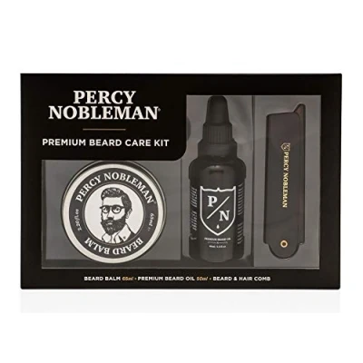 Image of Percy Nobleman Premium Beard Care Kit, a Limited Edition Grooming Containing Oil, Balm and Folding Comb…