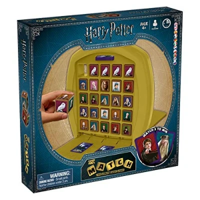 Image of Top Trumps Match Harry Potter Board Game, Play with Ron, Hermione, Dumbledore and Hagrid, Race to 5 of the same characters in a row, gift for ages 4 plus