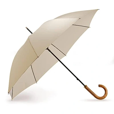 Image of Fulton Commissioner Umbrella, Cream, Genuine Wooden Crook Handle