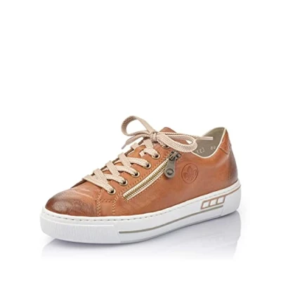 Image of Rieker Women&#039;s Frühjahr/Sommer Slip On Sneaker, Braun (Cayenne/Braun/ 24 24), 4 UK