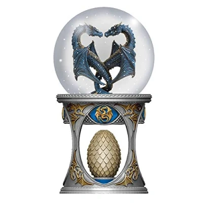 Image of Nemesis Now Anne Stoke Dragon Heart Snow Globe Shaker, Polyresin, Gold, 18.5cm