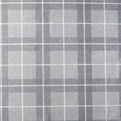 Image of Heritage Check Wallpaper Tartan Grey Silver Metallic Textured Vinyl
