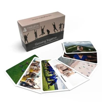 Image of metaFox Coaching Picture Cards Growing Together Conversation for Ice Breakers and Team Building Activities Motivational Postcards Your Next Training Sessions