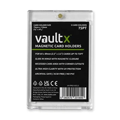 Image of Vault X Magnetic Card Holders 75pt for Trading Cards &amp; Sports (5 Pack)