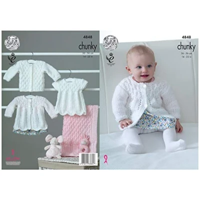 Image of King Cole 4849 Knitting Pattern Womens Sweater and Cardigan in Drifter Chunky