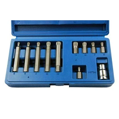 Image of US PRO Tools 11PC 1/2&quot; DR Short &amp; Long Spline Bit Set M5, M6, M8, M10, M12 2098