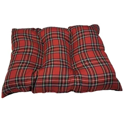 Image of KetoPlastics CHRISTMAS RECTANGLE RED TARTAN DOG CAT PET FLOOR CUSHION BASKET PILLOW FLEECE (EXTRA LARGE)
