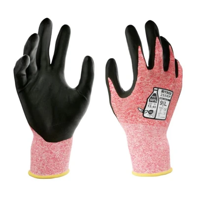 Image of NITREX 255RP Work and Safety Gloves 5 Pairs General Handling Abrasions Tearing Protection Water Based PU Palm Coated Touchscreen Mechanical Industrial Size 9