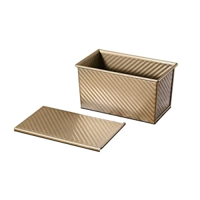 Image of Gurlideo Loaf Pan with Lid Bread Toast Mold for Baking 450g Carbon Steel Non Stick Toast/Sandwich/Cake Mould