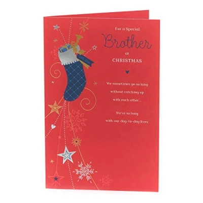 Image of UK Greetings Brother Christmas Card for Featuring Lovely Message Inside