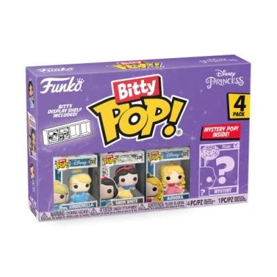 Image of Funko Bitty POP! Disney Princess Cinderella, Snow White, Aurora and A Surprise Mystery Mini Figure 0.9 Inch (2.2 Cm) Collectable Stackable Display Shelf Included Gift Idea Cake Topper