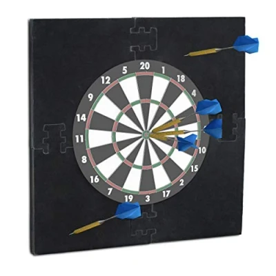 Image of Relaxdays R6 Dartboard Surround Darts Protector Dart Backboard Wall Protection, EVA, 4 Pieces, H x W D: 71 3 cm, Black