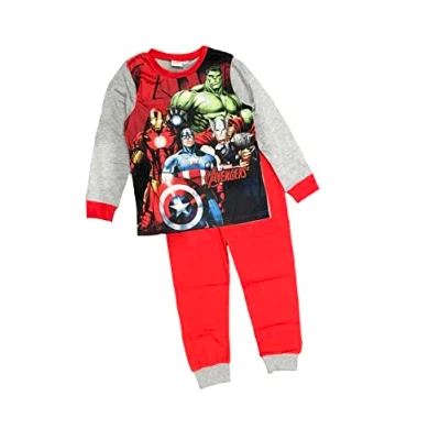 Image of Marvel Avengers Boys Pyjamas Age 3 10 Years (7 8 Years, Red)