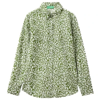 Image of United Colors of Benetton Women&#039;s 5cqydq06u Shirt, Forest Green 2g3, S