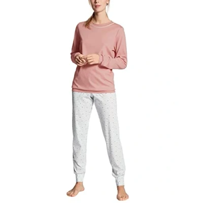 Image of Calida Women&#039;s Sweet Dreams Pyjama Set, Pink (Rose Bud 251), 16 (Size: Small)