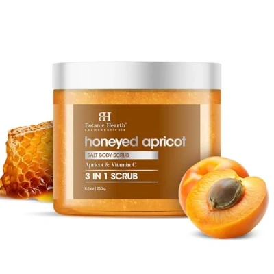 Image of Botanic Hearth Honeyed Apricot Body Scrub 8.8 fl oz, Exfoliating and Moisturizing, Gentle Spa Treatment for Smooth Soft Skin, Natural Ingredients, Paraben Free