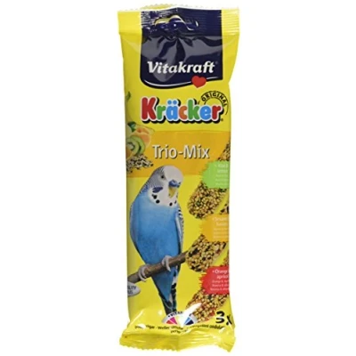 Image of Vitakraft Budgie Kracker Bird Food Orange Apricot/Kiwi Cit/Sesame Banana, Pack of 7