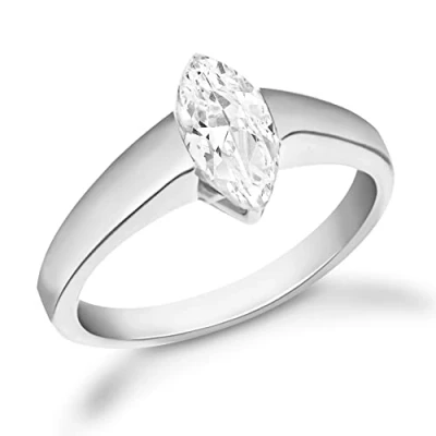 Image of Tuscany Silver Women&#039;s Sterling Marquise Cubic Zirconia Ring Size L