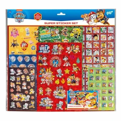 Image of Totum Paw Patrol SUPER STICKER SET With over 300 stickers, a bag of 100 laser stickers and some 2D puffy