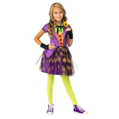 Image of Rubie&#039;s Unisex Kid&#039;s Dc Super Villains Joker Costume Tutu Dress, Multicolour, S Ages 3 4