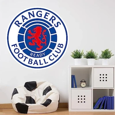 Image of Rangers Wall Sticker Crest + Decal Set Football Art (120cm Width x 120cm Height)
