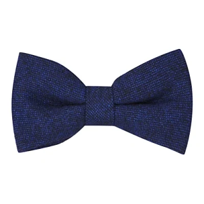 Image of King &amp; Priory Highland Weave Dark Sapphire Blue Bow Tie