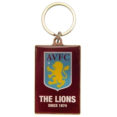 Image of Official ASTON VILLA FC The Lions Keyring In Velvet Gift Bag