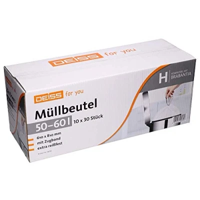 Image of DEISS 50 60 Litre Bin Liners for Brabantia Touch (Size H), Pack of 300.