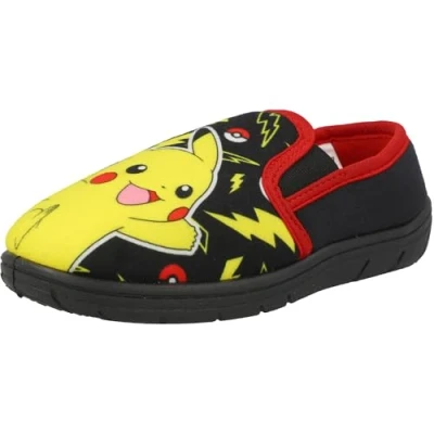 Image of Pokémon Kids Black Pikachu Slipper Size 12 Child UK
