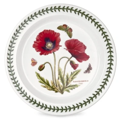 Image of Portmeirion Botanic Garden 10 inch Dinner Plate Poppy (Set Of 6)