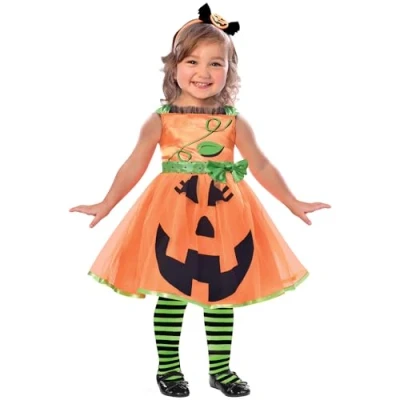 Image of amscan (PKT) (9903392) Child Girls Cute Pumpkin Costume Dress (4 6yr)