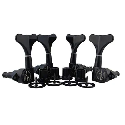 Image of Guyker Guitar Bass Tuners (2R + 2L) 1:17 Ratio Headstock Sealed Tuning Key Pegs Machine Head Replacement for Electric Jazz or Precision Instruments Black