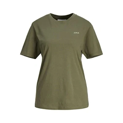 Image of JJXX Women&#039;s Jxanna Ss Reg Every Small Tee Noos T Shirt, Four Leaf Clover/Print:Loden Frost Logo, Large