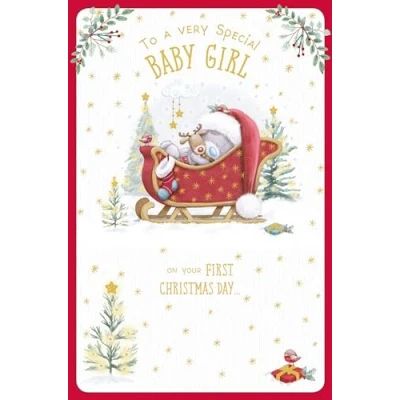 Image of Me To You Bear Baby Girl&#039;s 1st Christmas Card