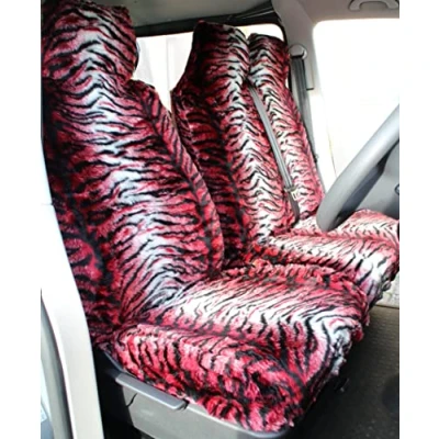 Image of Carseatcover UK® RED TIGER Faux Fur Van Seat Covers Fits Most Vans Single &amp; Double