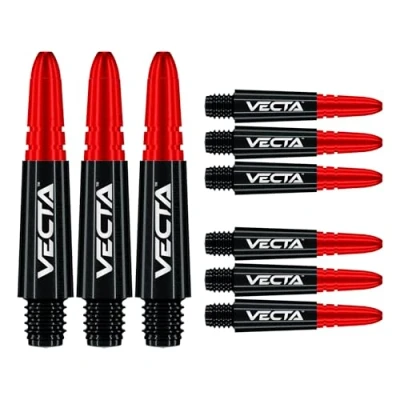 Image of WINMAU Dart Shaft Vecta Polycarbonate Stems 1 Set per pack (3 Darts Shafts in total) Professional Accessories Black and Red Short