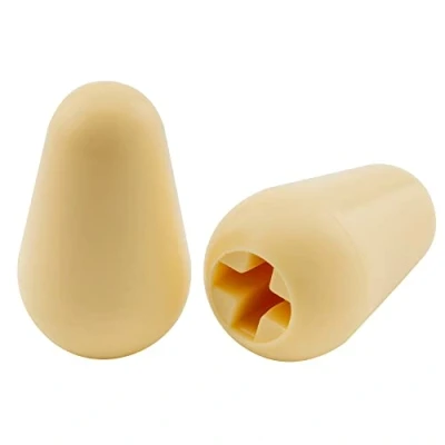 Image of Musiclily Pro Inch Size 5 Way Level Toggle Pickup Switch Tips for Strat Style Electric Guitar, Cream(2 Pieces)