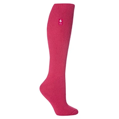 Image of Ladies Extra Long Heat Holders socks 2.3 Tog 8 Colours 4 uk, 37 42 eur (Rasberry)