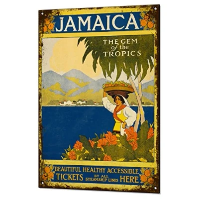 Image of Beenanas Jamaica Tropics Travel Vintage Metal Sign Retro Tin Plaque Advert