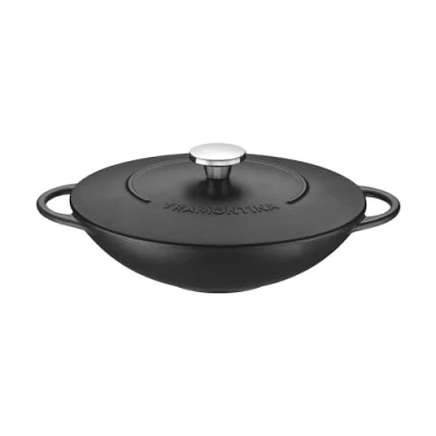 Image of Tramontina Trento 32cm Enamel Cast Iron Wok