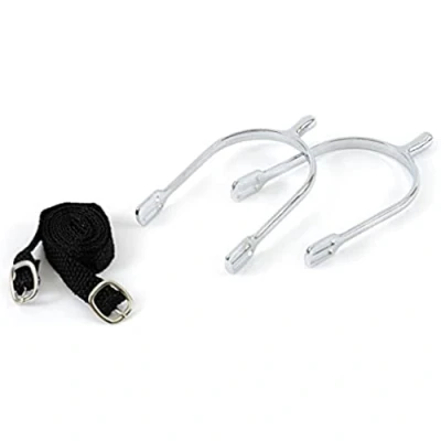 Image of Kerbl Men&#039;s Drop Shape Spurs With Straps Metallic, 30 Mm