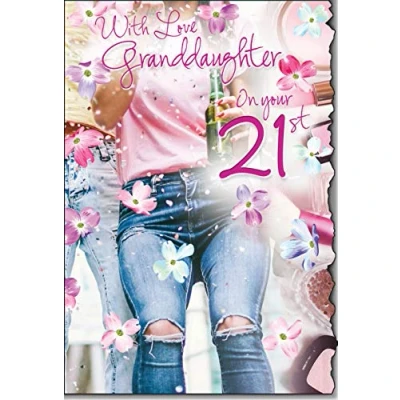 Image of Loving Words With Love Granddaughter On your 21st birthday Card lovely Verse