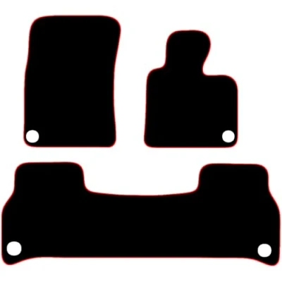 Image of Carsio Carpet Car Mats For Range/Land Rover Vogue 2002 2012 Tailored Fit Floor Mat Complete Accessory Black Custom Fitted All Weather, Anti Slip Backing &amp; Red Trim