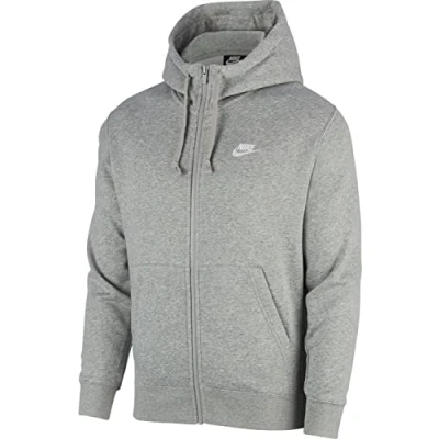 Image of Nike Sportswear CLUB Hoodie Zipup sweatshirt, Men&#039;s, Size: XS, Dark grey heather/matte silver/white
