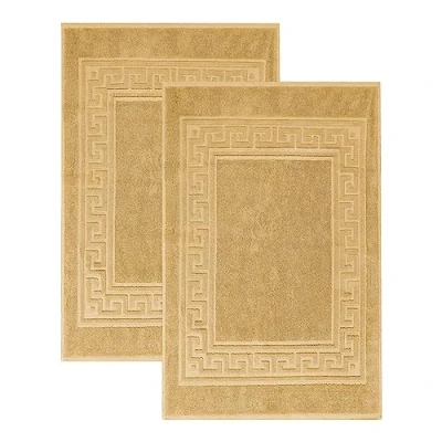 Image of Superior Hotel &amp; Spa Quality Bath Mats Set of 2 Rugs, 100% Cotton Bathroom Rug Set, Gold, 22&quot; x 35&quot;