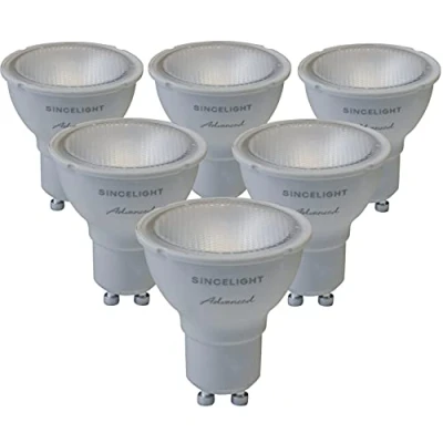 Image of SINCELIGHT GU10 DIMMABLE LED Spotlight Bulb 60Reflector, 6W, RA≈85, Warm White 2700K, 400 Lumens Equivalent to 50W Halogen, Advanced Series, Pack of 6