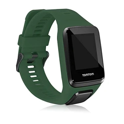 Image of kwmobile Strap Compatible with TomTom Adventurer/Runner 3/Spark 3/Golfer 2 Replacement Silicone Watch Band Dark Green