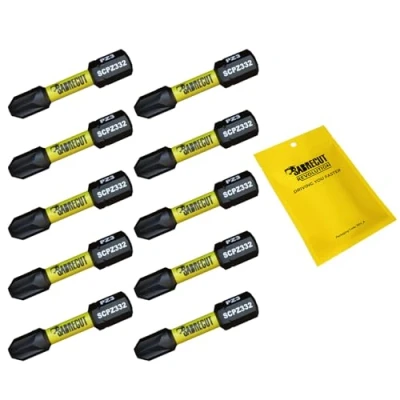 Image of 10 x SabreCut SCPZ332_10 32mm PZ3 Magnetic Impact Screwdriver Driver Bits Set Pozi Pozidriv Heavy Duty Compatible with Dewalt Milwaukee Bosch Makita and more